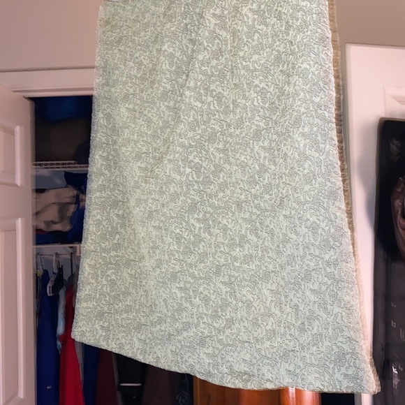 2 PCs skirt set w embedded leaf print green - Picture 7 of 8